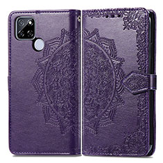 Coque Portefeuille Motif Fantaisie Livre Cuir Etui Clapet pour Realme Q2i 5G Violet