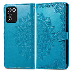 Coque Portefeuille Motif Fantaisie Livre Cuir Etui Clapet pour Realme Q3s 5G Bleu