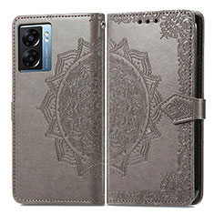 Coque Portefeuille Motif Fantaisie Livre Cuir Etui Clapet pour Realme V23i 5G Gris