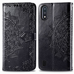 Coque Portefeuille Motif Fantaisie Livre Cuir Etui Clapet pour Samsung Galaxy A01 SM-A015 Noir