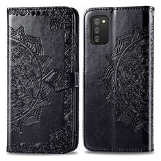 Coque Portefeuille Motif Fantaisie Livre Cuir Etui Clapet pour Samsung Galaxy A02s Noir