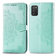 Coque Portefeuille Motif Fantaisie Livre Cuir Etui Clapet pour Samsung Galaxy A02s Vert