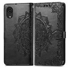 Coque Portefeuille Motif Fantaisie Livre Cuir Etui Clapet pour Samsung Galaxy A03 Core Noir