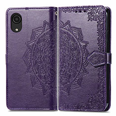 Coque Portefeuille Motif Fantaisie Livre Cuir Etui Clapet pour Samsung Galaxy A03 Core Violet