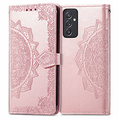 Coque Portefeuille Motif Fantaisie Livre Cuir Etui Clapet pour Samsung Galaxy A05s Or Rose