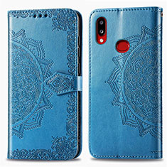 Coque Portefeuille Motif Fantaisie Livre Cuir Etui Clapet pour Samsung Galaxy A10s Bleu