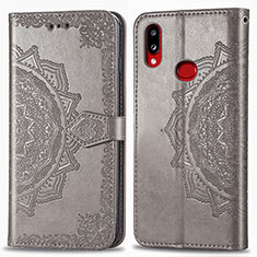 Coque Portefeuille Motif Fantaisie Livre Cuir Etui Clapet pour Samsung Galaxy A10s Gris