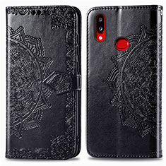 Coque Portefeuille Motif Fantaisie Livre Cuir Etui Clapet pour Samsung Galaxy A10s Noir