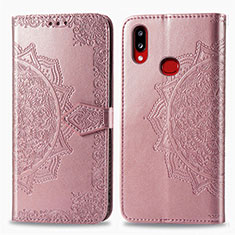 Coque Portefeuille Motif Fantaisie Livre Cuir Etui Clapet pour Samsung Galaxy A10s Or Rose