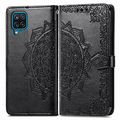 Coque Portefeuille Motif Fantaisie Livre Cuir Etui Clapet pour Samsung Galaxy A12 Nacho Noir