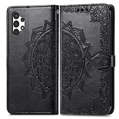 Coque Portefeuille Motif Fantaisie Livre Cuir Etui Clapet pour Samsung Galaxy A13 4G Noir