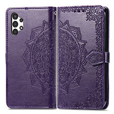 Coque Portefeuille Motif Fantaisie Livre Cuir Etui Clapet pour Samsung Galaxy A13 4G Violet