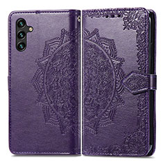 Coque Portefeuille Motif Fantaisie Livre Cuir Etui Clapet pour Samsung Galaxy A13 5G Violet