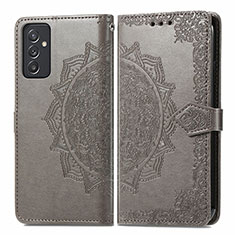 Coque Portefeuille Motif Fantaisie Livre Cuir Etui Clapet pour Samsung Galaxy A15 5G Gris