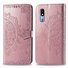 Coque Portefeuille Motif Fantaisie Livre Cuir Etui Clapet pour Samsung Galaxy A2 Core A260F A260G Or Rose