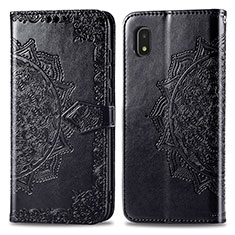 Coque Portefeuille Motif Fantaisie Livre Cuir Etui Clapet pour Samsung Galaxy A21 SC-42A Noir