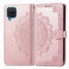 Coque Portefeuille Motif Fantaisie Livre Cuir Etui Clapet pour Samsung Galaxy A22 4G Or Rose