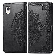 Coque Portefeuille Motif Fantaisie Livre Cuir Etui Clapet pour Samsung Galaxy A22 5G SC-56B Noir