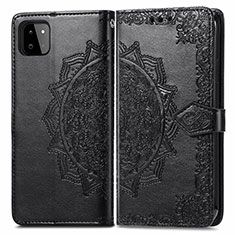 Coque Portefeuille Motif Fantaisie Livre Cuir Etui Clapet pour Samsung Galaxy A22s 5G Noir