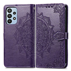 Coque Portefeuille Motif Fantaisie Livre Cuir Etui Clapet pour Samsung Galaxy A23 5G Violet