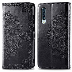 Coque Portefeuille Motif Fantaisie Livre Cuir Etui Clapet pour Samsung Galaxy A30S Noir