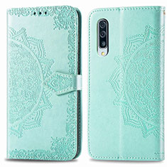 Coque Portefeuille Motif Fantaisie Livre Cuir Etui Clapet pour Samsung Galaxy A30S Vert