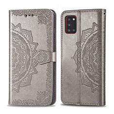 Coque Portefeuille Motif Fantaisie Livre Cuir Etui Clapet pour Samsung Galaxy A31 Gris