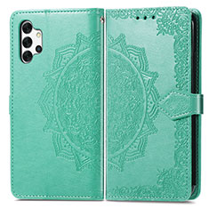 Coque Portefeuille Motif Fantaisie Livre Cuir Etui Clapet pour Samsung Galaxy A32 4G Vert