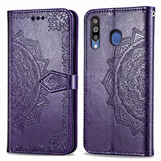 Coque Portefeuille Motif Fantaisie Livre Cuir Etui Clapet pour Samsung Galaxy A40s Violet