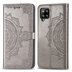 Coque Portefeuille Motif Fantaisie Livre Cuir Etui Clapet pour Samsung Galaxy A42 5G Gris