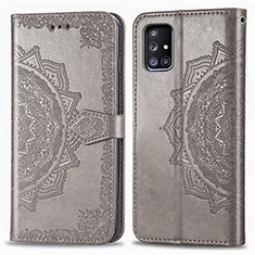 Coque Portefeuille Motif Fantaisie Livre Cuir Etui Clapet pour Samsung Galaxy A51 4G Gris