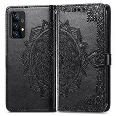 Coque Portefeuille Motif Fantaisie Livre Cuir Etui Clapet pour Samsung Galaxy A52 4G Noir