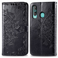 Coque Portefeuille Motif Fantaisie Livre Cuir Etui Clapet pour Samsung Galaxy A60 Noir