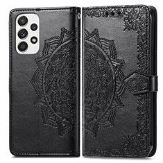 Coque Portefeuille Motif Fantaisie Livre Cuir Etui Clapet pour Samsung Galaxy A73 5G Noir