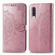 Coque Portefeuille Motif Fantaisie Livre Cuir Etui Clapet pour Samsung Galaxy A90 5G Or Rose