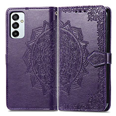 Coque Portefeuille Motif Fantaisie Livre Cuir Etui Clapet pour Samsung Galaxy F23 5G Violet