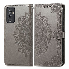 Coque Portefeuille Motif Fantaisie Livre Cuir Etui Clapet pour Samsung Galaxy F34 5G Gris