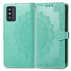 Coque Portefeuille Motif Fantaisie Livre Cuir Etui Clapet pour Samsung Galaxy F52 5G Vert