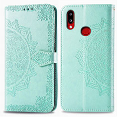 Coque Portefeuille Motif Fantaisie Livre Cuir Etui Clapet pour Samsung Galaxy M01s Vert