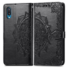 Coque Portefeuille Motif Fantaisie Livre Cuir Etui Clapet pour Samsung Galaxy M02 Noir