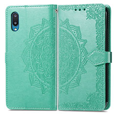 Coque Portefeuille Motif Fantaisie Livre Cuir Etui Clapet pour Samsung Galaxy M02 Vert