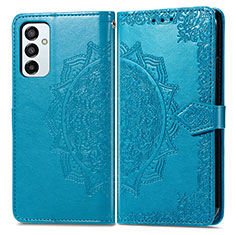 Coque Portefeuille Motif Fantaisie Livre Cuir Etui Clapet pour Samsung Galaxy M23 5G Bleu