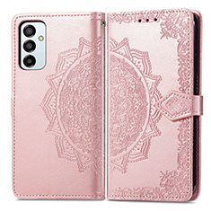 Coque Portefeuille Motif Fantaisie Livre Cuir Etui Clapet pour Samsung Galaxy M23 5G Or Rose