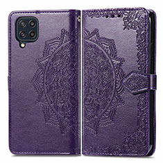 Coque Portefeuille Motif Fantaisie Livre Cuir Etui Clapet pour Samsung Galaxy M32 4G Violet