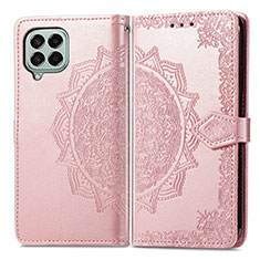 Coque Portefeuille Motif Fantaisie Livre Cuir Etui Clapet pour Samsung Galaxy M33 5G Or Rose