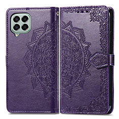 Coque Portefeuille Motif Fantaisie Livre Cuir Etui Clapet pour Samsung Galaxy M33 5G Violet