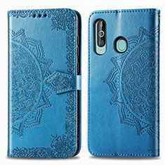 Coque Portefeuille Motif Fantaisie Livre Cuir Etui Clapet pour Samsung Galaxy M40 Bleu