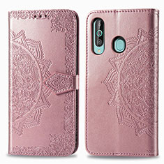 Coque Portefeuille Motif Fantaisie Livre Cuir Etui Clapet pour Samsung Galaxy M40 Or Rose