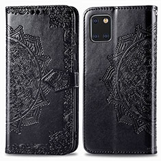 Coque Portefeuille Motif Fantaisie Livre Cuir Etui Clapet pour Samsung Galaxy M60s Noir