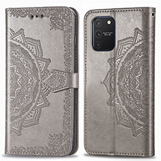 Coque Portefeuille Motif Fantaisie Livre Cuir Etui Clapet pour Samsung Galaxy M80S Gris